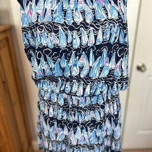 Lilly Pulitzer Blue and Pink Sailboat Dress
